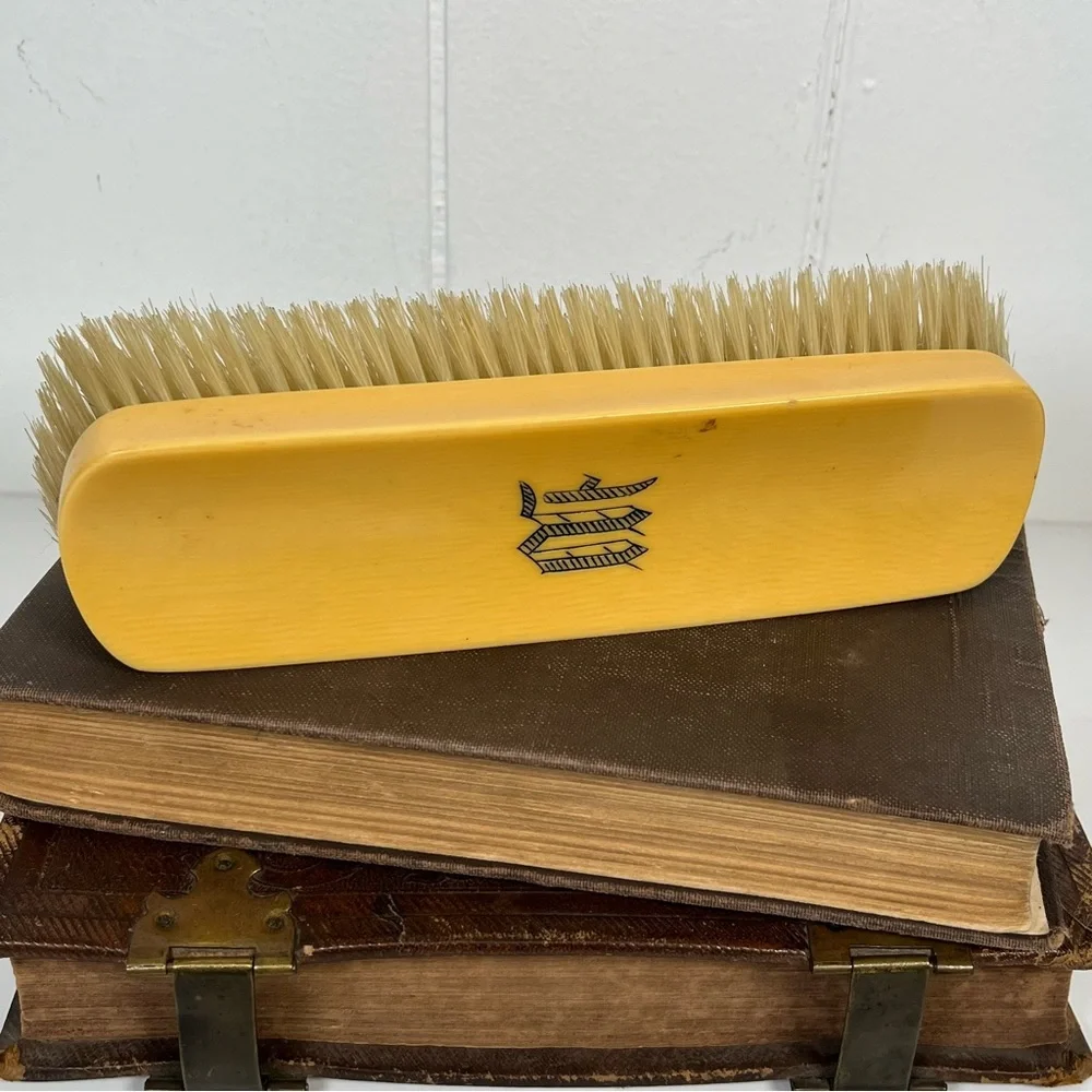 Antique Parisian Loonen Ivory Celluloid Vanity Brush (Unique Photo Holder)